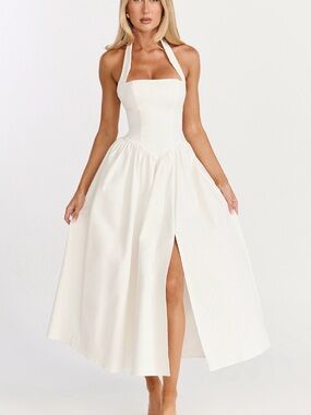 Showpo Helda Off-White Midi Dress